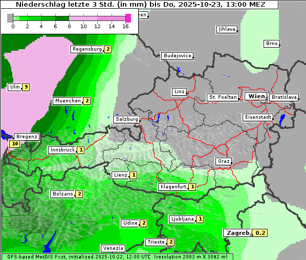 Niederschlag, 23. 10. 2025