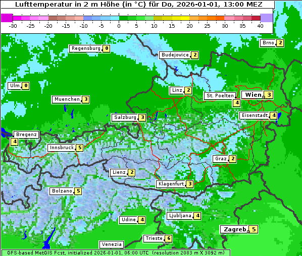 Temperatur, 1. 1. 2026