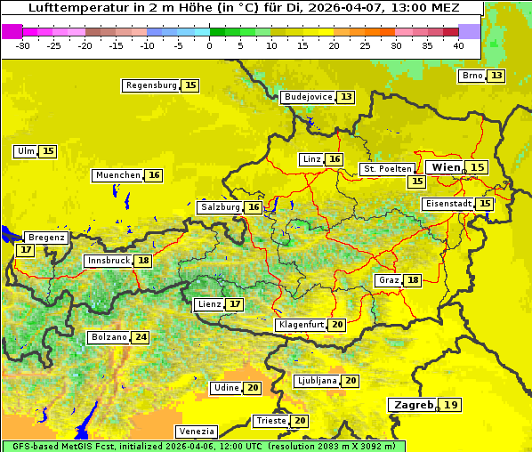 Temperatur, 7. 4. 2026