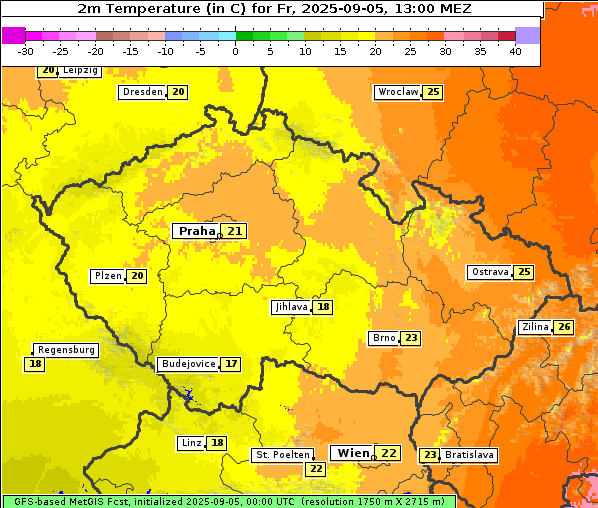 Temperatur, 5. 9. 2025