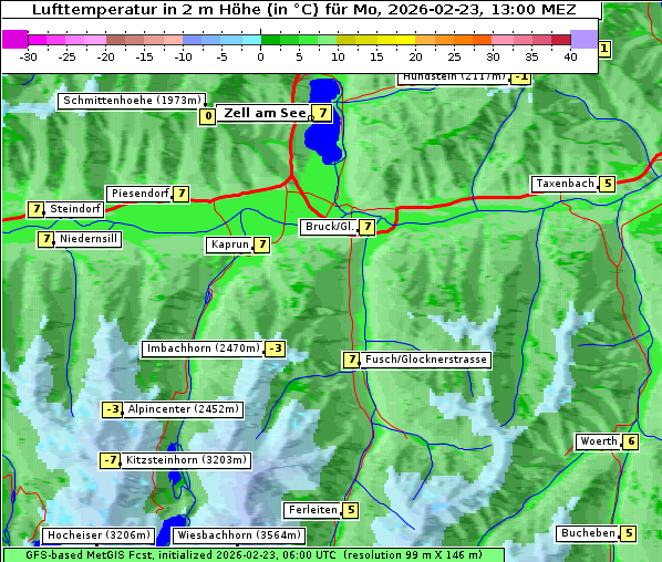 Temperatur, 23. 2. 2026