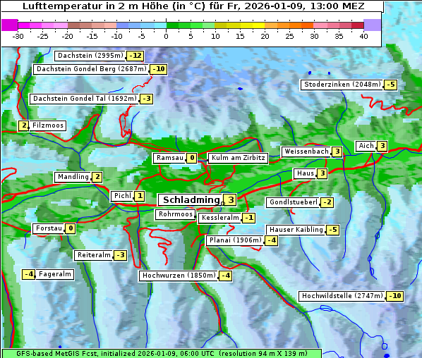 Temperatur, 9. 1. 2026