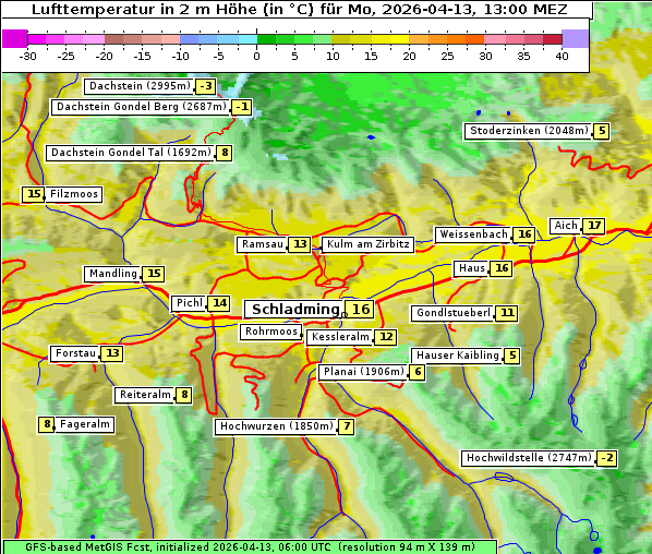 Temperatur, 13. 4. 2026