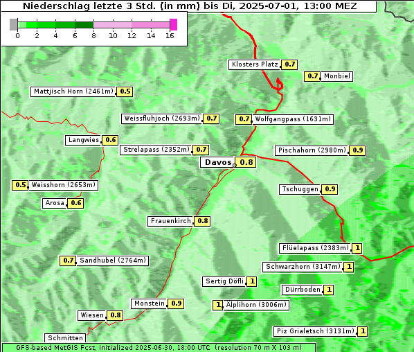 Niederschlag, 1. 7. 2025