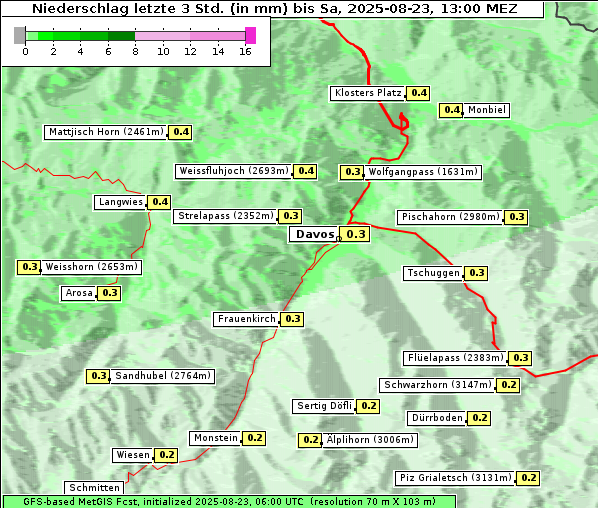 Niederschlag, 23. 8. 2025