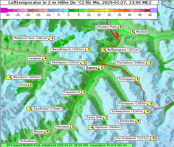 Temperatur, 27. 1. 2025