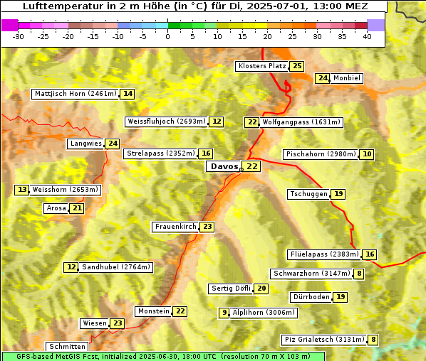 Temperatur, 1. 7. 2025