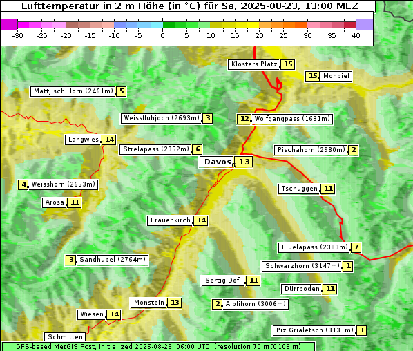 Temperatur, 23. 8. 2025