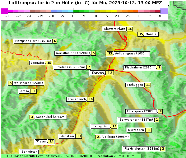 Temperatur, 13. 10. 2025