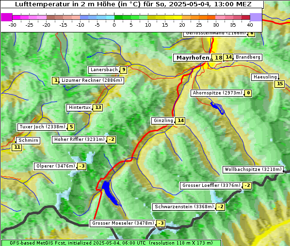 Temperatur, 4. 5. 2025