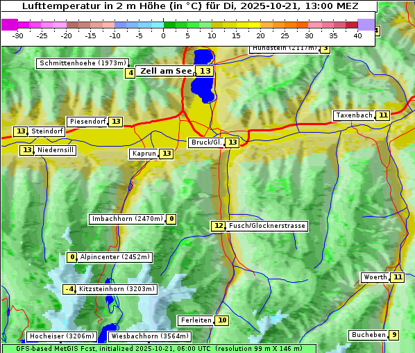 Temperatur, 21. 10. 2025