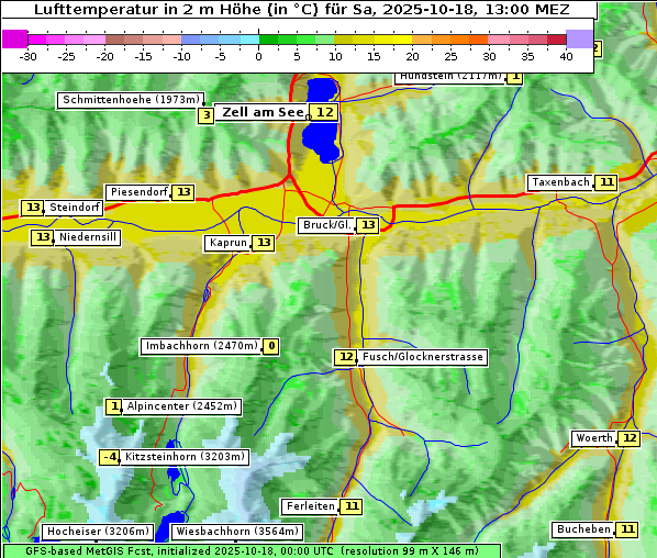 Temperatur, 18. 10. 2025