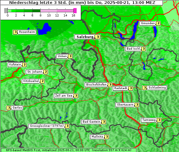 Niederschlag, 21. 8. 2025