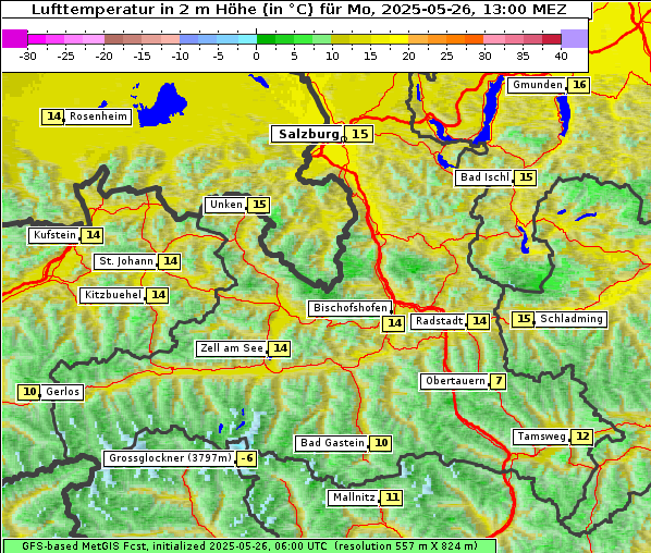 Temperatur, 26. 5. 2025