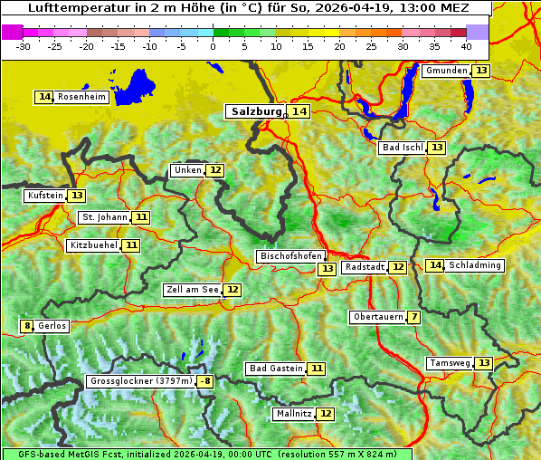 Temperatur, 19. 4. 2026
