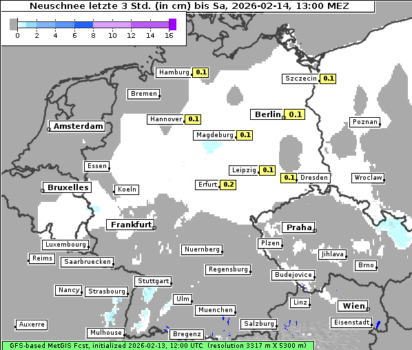 Neuschnee, 14. 2. 2026