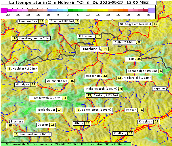 Temperatur, 27. 5. 2025