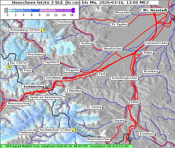 Neuschnee, 16. 3. 2026