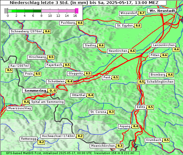 Niederschlag, 17. 5. 2025