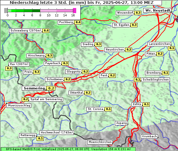Niederschlag, 27. 6. 2025
