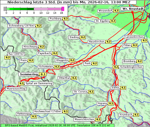 Niederschlag, 16. 2. 2026
