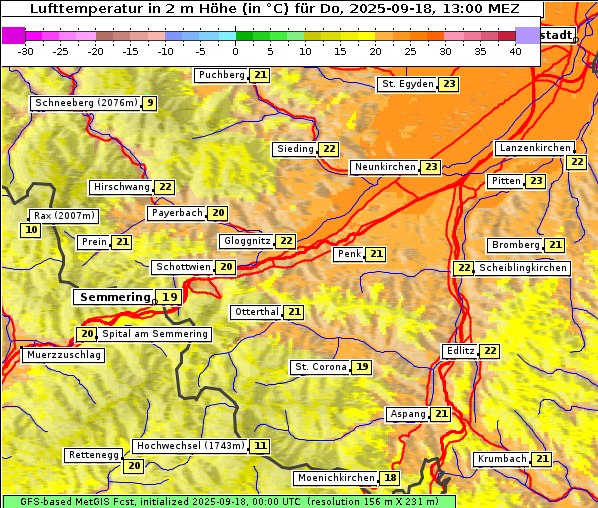Temperatur, 18. 9. 2025