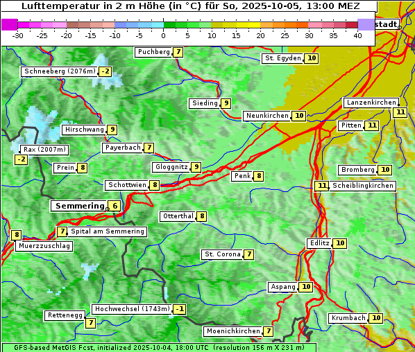 Temperatur, 5. 10. 2025