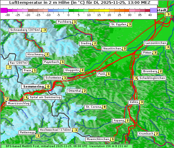 Temperatur, 25. 11. 2025