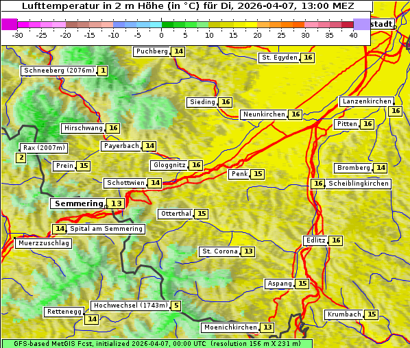 Temperatur, 7. 4. 2026