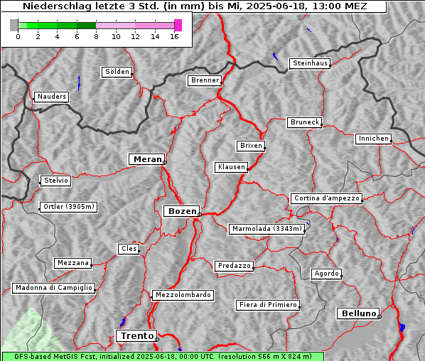 Niederschlag, 18. 6. 2025