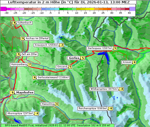 Temperatur, 13. 1. 2026
