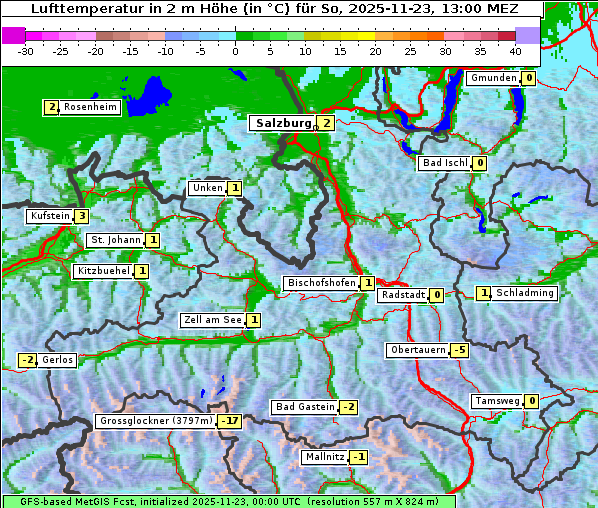 Temperatur, 23. 11. 2025
