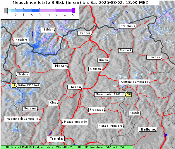 Neuschnee, 2. 8. 2025