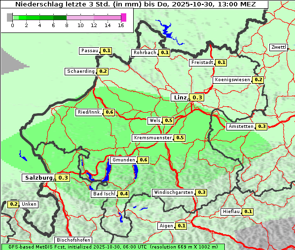 Niederschlag, 30. 10. 2025