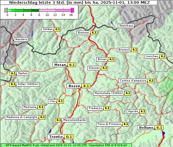 Niederschlag, 1. 11. 2025