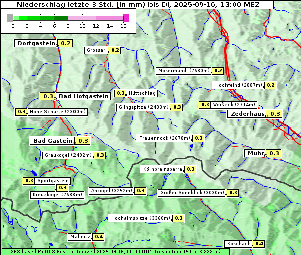 Niederschlag, 16. 9. 2025