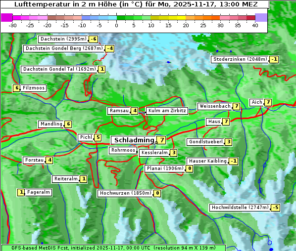 Temperatur, 17. 11. 2025