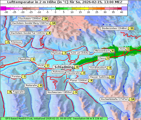 Temperatur, 15. 2. 2026