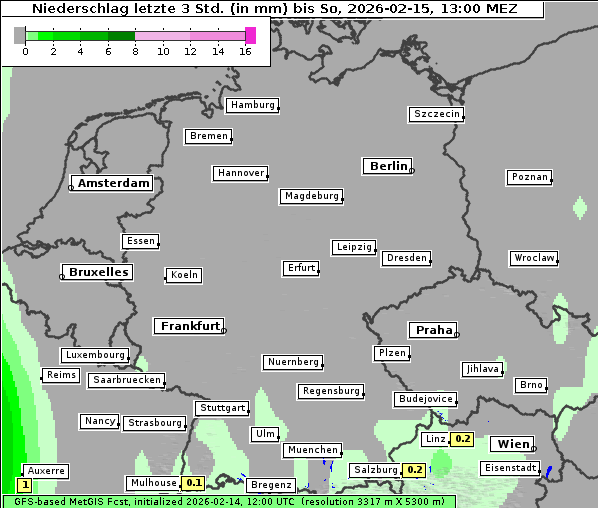 Niederschlag, 15. 2. 2026