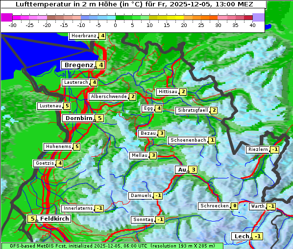 Temperatur, 5. 12. 2025