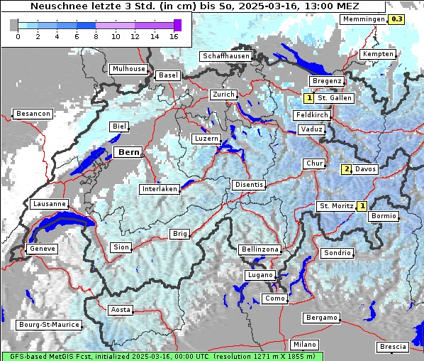 Neuschnee, 16. 3. 2025