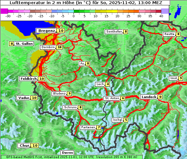 Temperatur, 2. 11. 2025