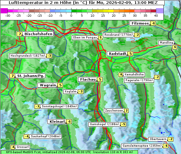 Temperatur, 9. 2. 2026