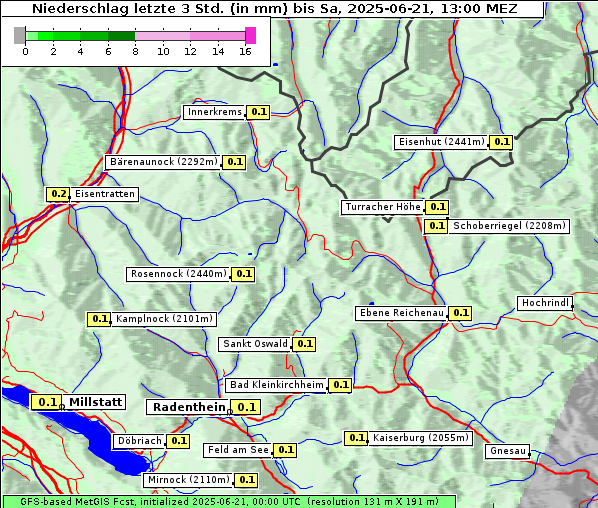 Niederschlag, 21. 6. 2025