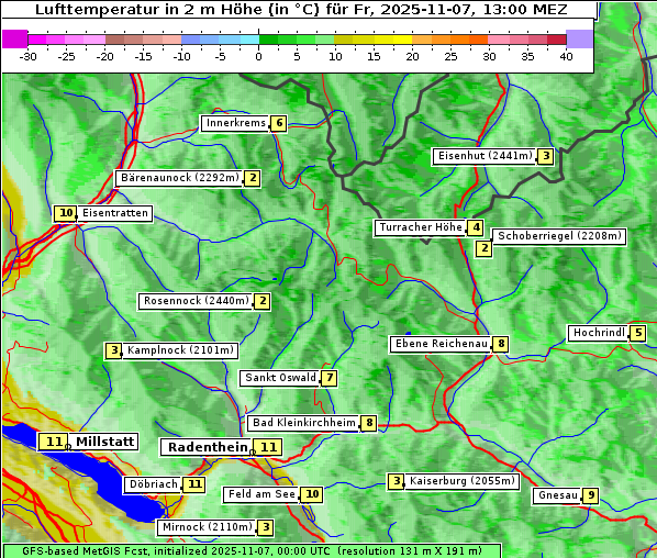 Temperatur, 7. 11. 2025