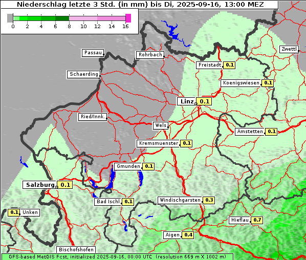Niederschlag, 16. 9. 2025