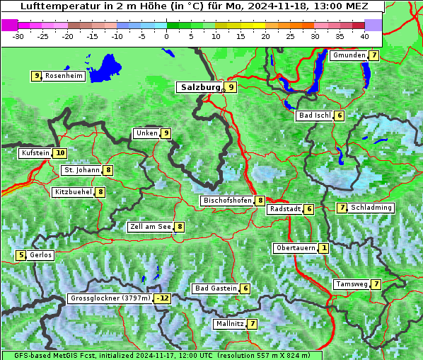 Temperatur, 18. 11. 2024