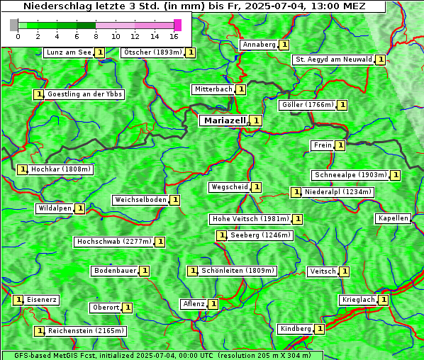 Niederschlag, 4. 7. 2025