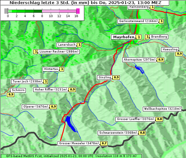 Niederschlag, 23. 1. 2025