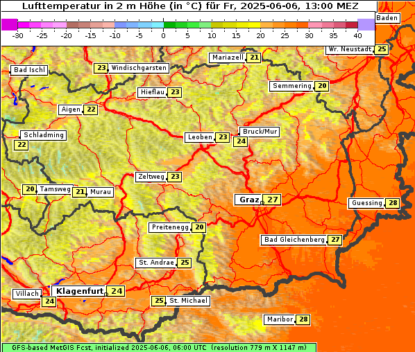 Temperatur, 6. 6. 2025